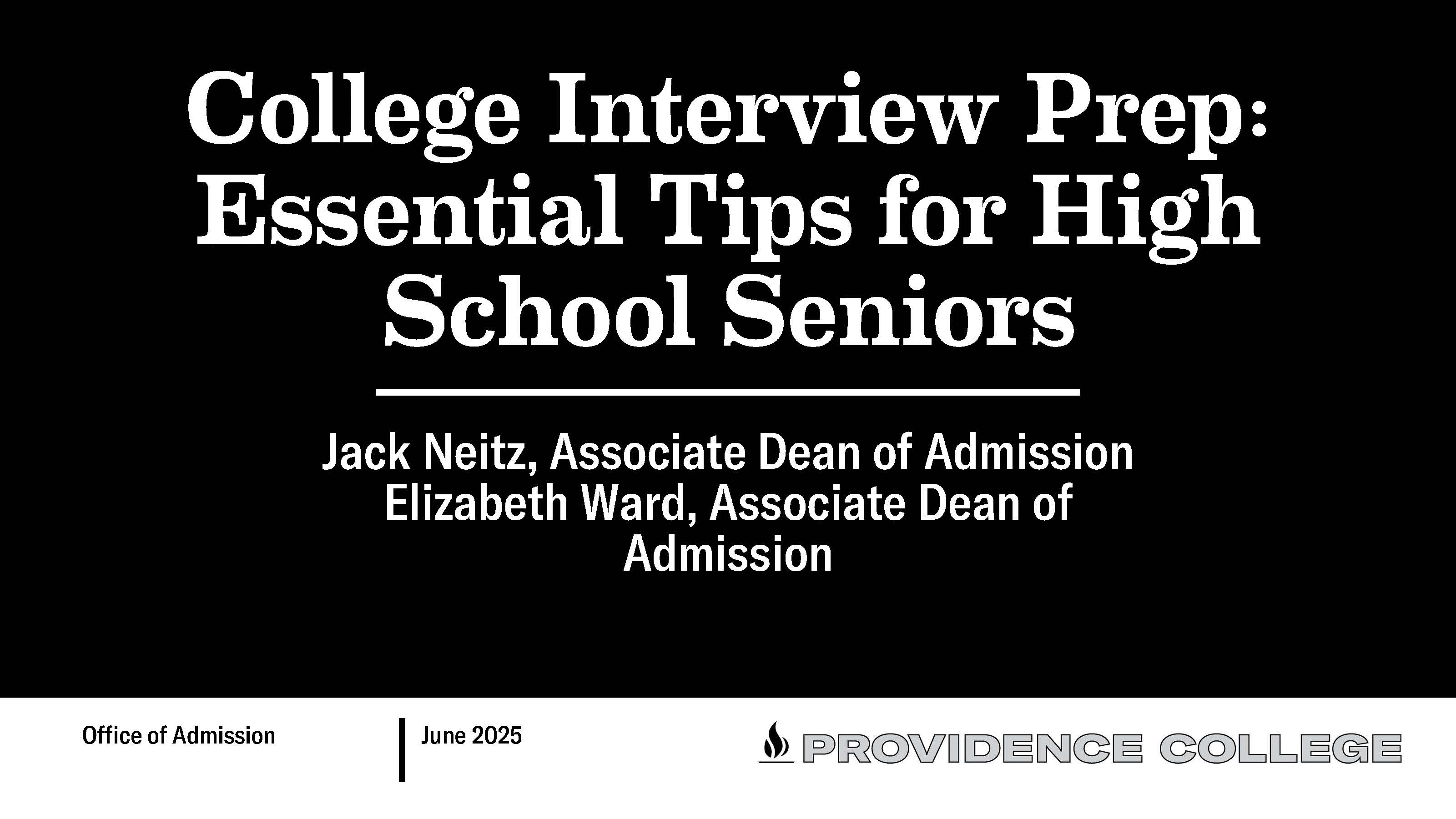 College Interview Preparation